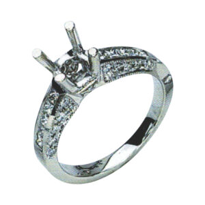 Captivating Princess-Cut & Round Engagement Ring with 0.33 Carat Princesses and 0.25 Carat Rounds in 14k, 18k, and Platinum