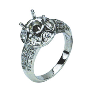 Alluring Round-Cut Engagement Ring with 0.43 Carat Rounds and 0.30 Carat Rounds in 14k, 18k, and Platinum