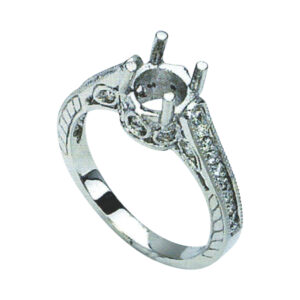 Exquisite Round-Cut Engagement Ring with 0.28 Carat Rounds in 14k, 18k, and Platinum