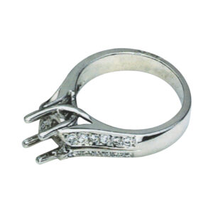 Radiant Round-Cut Engagement Ring with 0.36 Carat Rounds in 14k, 18k, and Platinum