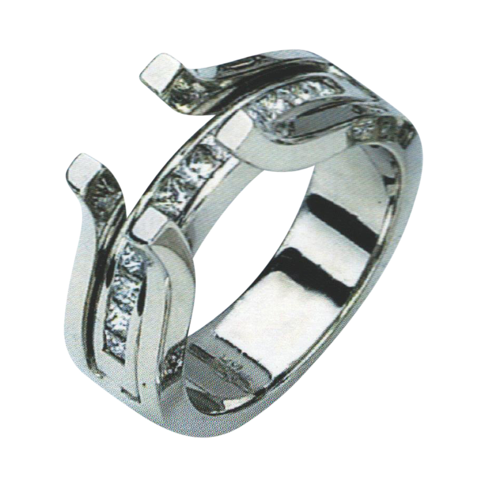 Elegant Princess-Cut Engagement Ring with 0.57 Carat Princesses in 14k, 18k, and Platinum