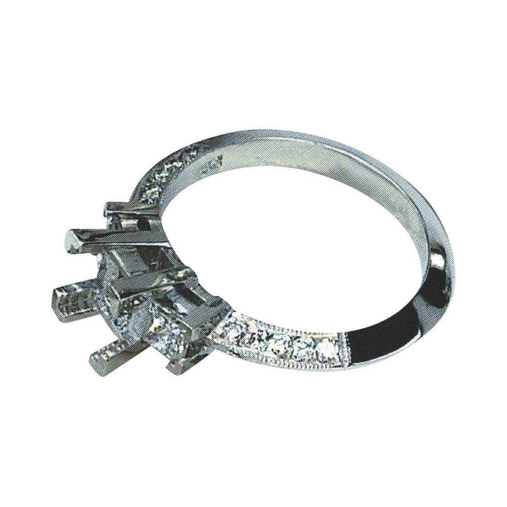 Captivating Princess-Cut Engagement Ring with 0.41 Carat Princesses and 0.22 Carat Rounds in 14k, 18k, and Platinum