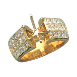 Majestic Brilliance 2.04 Carat Princess-Cut Diamond Ring in 14k, 18k, and Platinum