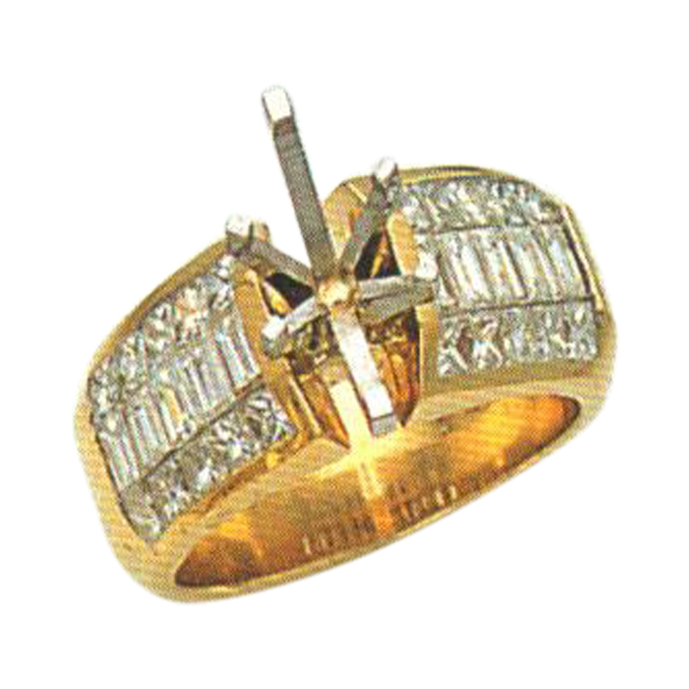 1.30 Carat Princess-Cut And 0.91 Carat Baguette-Cut Diamond Ring – Available In 14k, 18k, And Platinum