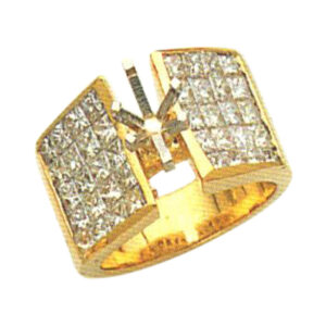 2.80 Carat Princess-Cut Diamond Ring - Available in 14k, 18k, and Platinum