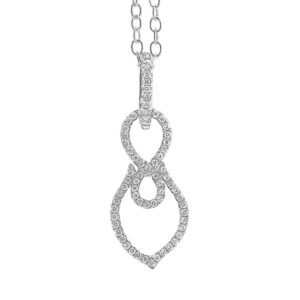 14 Karat White Gold Modern Diamond Pendant (0.35 ctw) with Chain