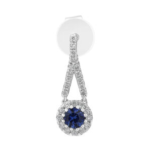 18 Karat White Gold Diamond Sapphire Earrings (0.49 ctw)