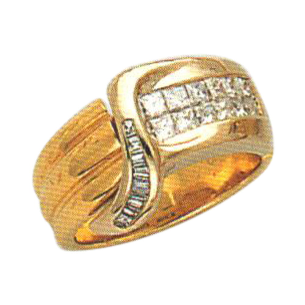 Graceful Allure 0.53 Carat Princess-Cut and Baguette-Cut Diamond Ring in 14k, 18k, and Platinum