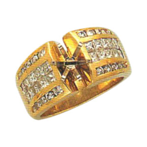Radiant Harmony 1.04 Carat Princess-Cut and Round-Cut Diamond Ring in 14k, 18k, and Platinum