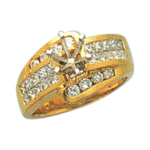 Elegant Enchantment 0.87 Carat Princess-Cut and Round-Cut Diamond Ring in 14k, 18k, and Platinum