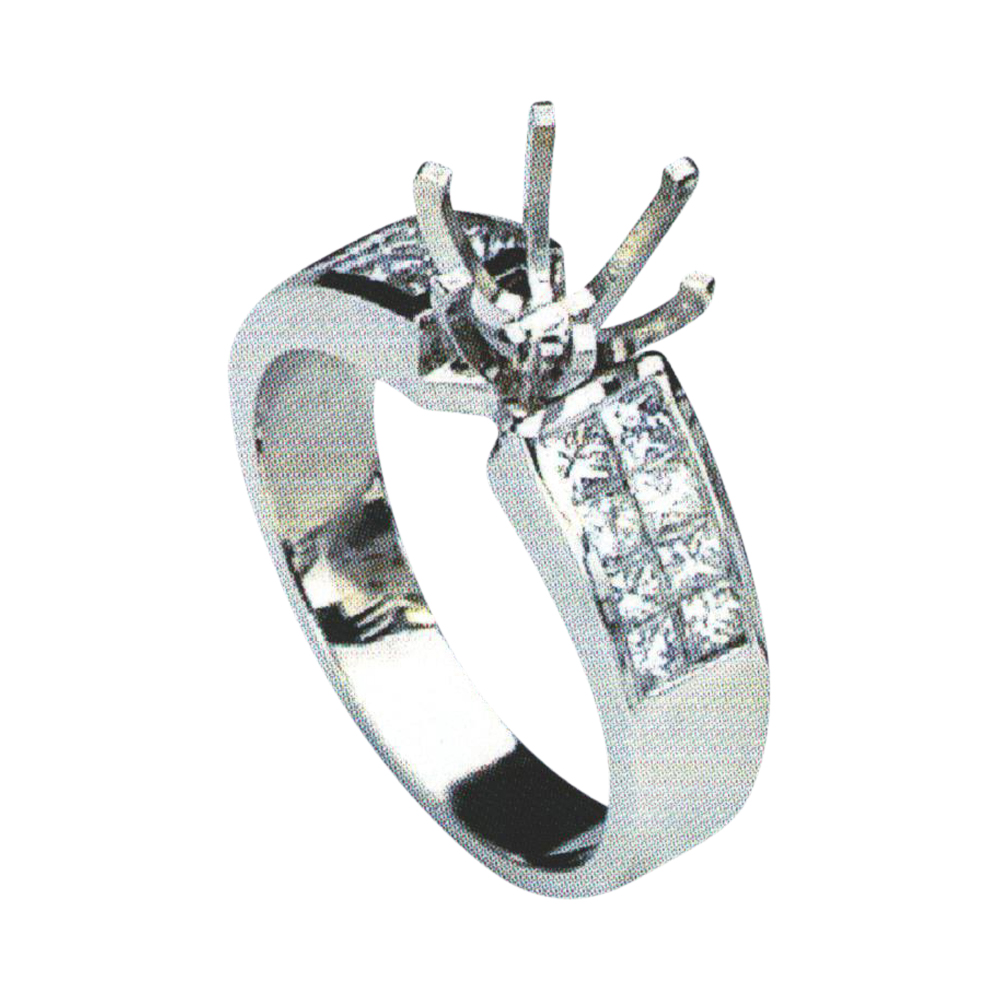 Exquisite Princess-Cut Engagement Ring with 0.81 Carat Princesses in 14k, 18k, and Platinum