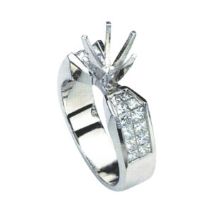 Elegant Princess-Cut Engagement Ring with 1.27 Carat Princesses in 14k, 18k, and Platinum