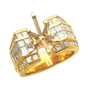 Majestic Splendor 2.37 Carat Princess-Cut Diamond Ring in 14k, 18k, and Platinum