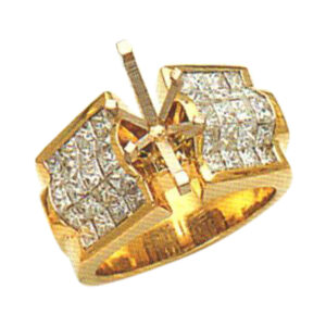 Radiant Majesty 2.12 Carat Princess-Cut Diamond Ring in 14k, 18k, and Platinum