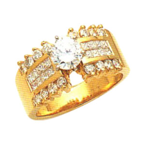 Harmonious Radiance 0.60 Carat Princess-Cut and 0.80 Carat Round-Cut Diamond Ring in 14k, 18k, and Platinum