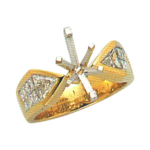 Radiant Fusion 0.97 Carat Princess-Cut and 0.41 Carat Trilliant-Cut Diamond Ring in 14k, 18k, and Platinum