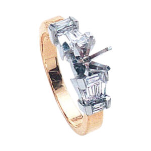 Chic Engagement Ring in 14K Gold with 10 Baguette-Cut Diamonds 0.75 Carat and it is available in 14k 18k and Platinum