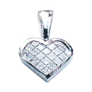Elegant 18K Gold Pendant with 1.00 Carats of 21 Princess-Cut Diamonds and it is available in 14k, 18k, and Platinum
